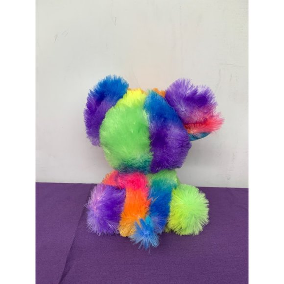 Peekaboo Toys 7 Inch Colored Elephant Tie-dye Look Large Embroidered Eyes - Picture 3 of 8